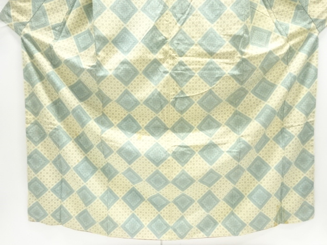 アンティーク 菱模様織出し本塩沢着物